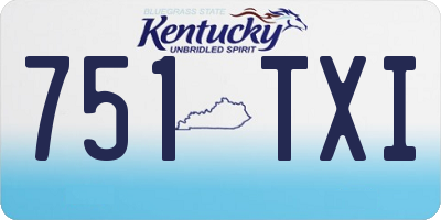 KY license plate 751TXI