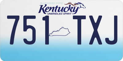 KY license plate 751TXJ
