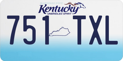 KY license plate 751TXL