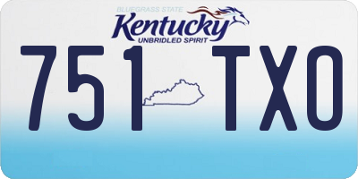 KY license plate 751TXO