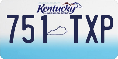 KY license plate 751TXP
