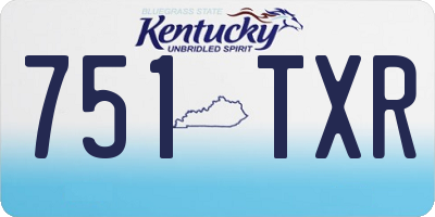 KY license plate 751TXR