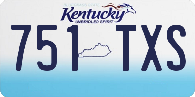 KY license plate 751TXS