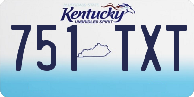 KY license plate 751TXT