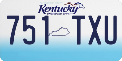 KY license plate 751TXU