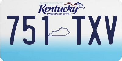 KY license plate 751TXV