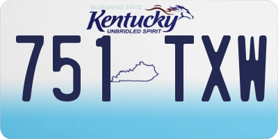 KY license plate 751TXW