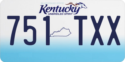 KY license plate 751TXX
