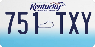 KY license plate 751TXY