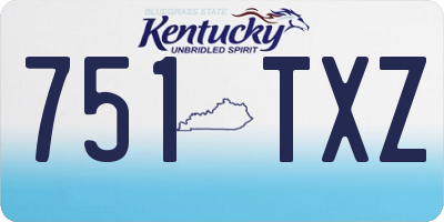 KY license plate 751TXZ