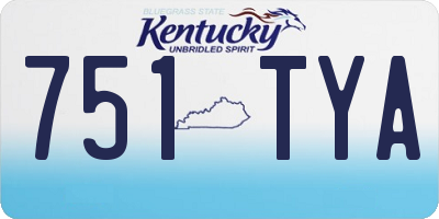 KY license plate 751TYA