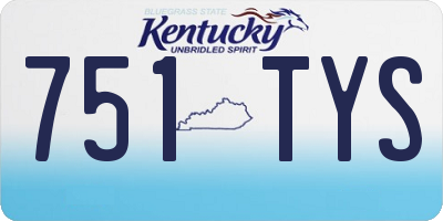 KY license plate 751TYS