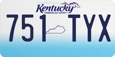 KY license plate 751TYX