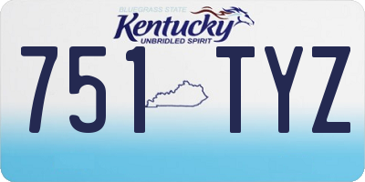 KY license plate 751TYZ