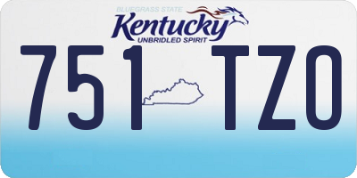 KY license plate 751TZO