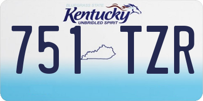 KY license plate 751TZR