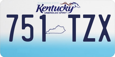 KY license plate 751TZX