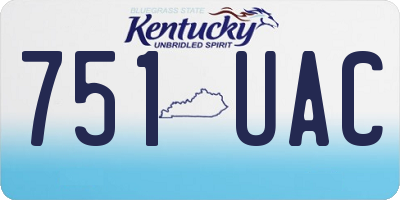 KY license plate 751UAC