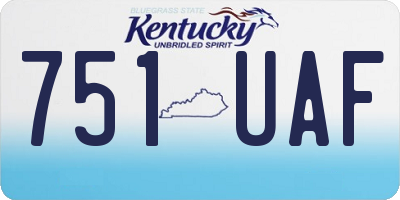 KY license plate 751UAF