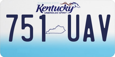 KY license plate 751UAV
