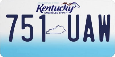 KY license plate 751UAW