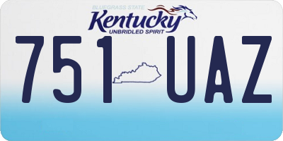 KY license plate 751UAZ
