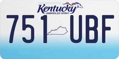 KY license plate 751UBF