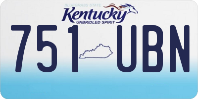 KY license plate 751UBN