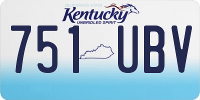 KY license plate 751UBV