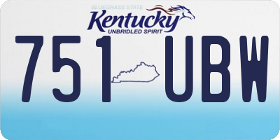 KY license plate 751UBW