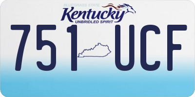 KY license plate 751UCF
