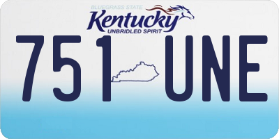KY license plate 751UNE