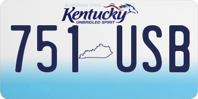 KY license plate 751USB