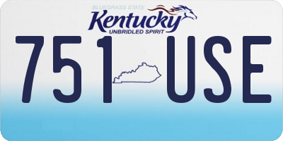 KY license plate 751USE