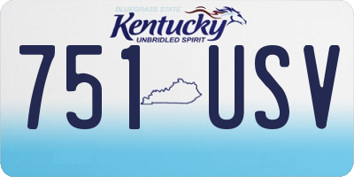 KY license plate 751USV