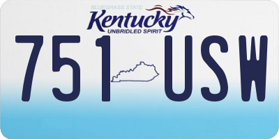 KY license plate 751USW