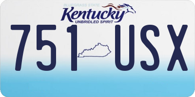 KY license plate 751USX