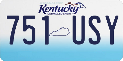 KY license plate 751USY