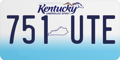 KY license plate 751UTE