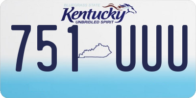 KY license plate 751UUU