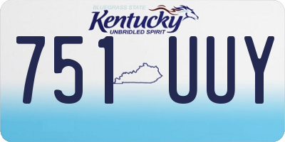 KY license plate 751UUY