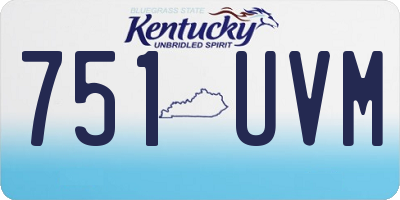 KY license plate 751UVM