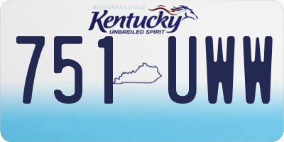 KY license plate 751UWW