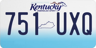 KY license plate 751UXQ