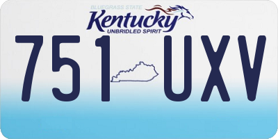 KY license plate 751UXV
