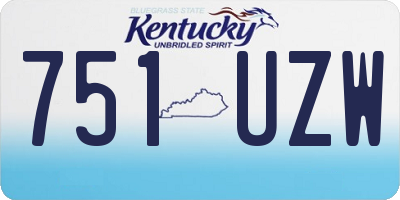 KY license plate 751UZW
