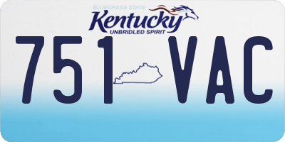 KY license plate 751VAC
