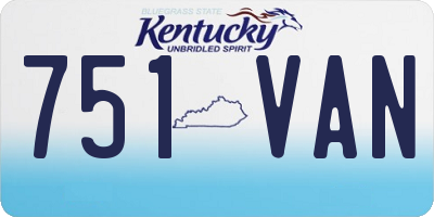 KY license plate 751VAN