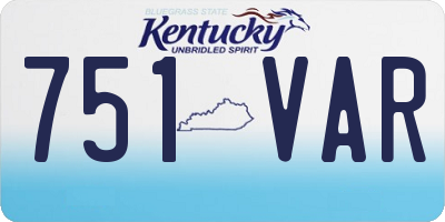 KY license plate 751VAR