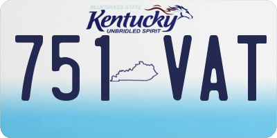 KY license plate 751VAT